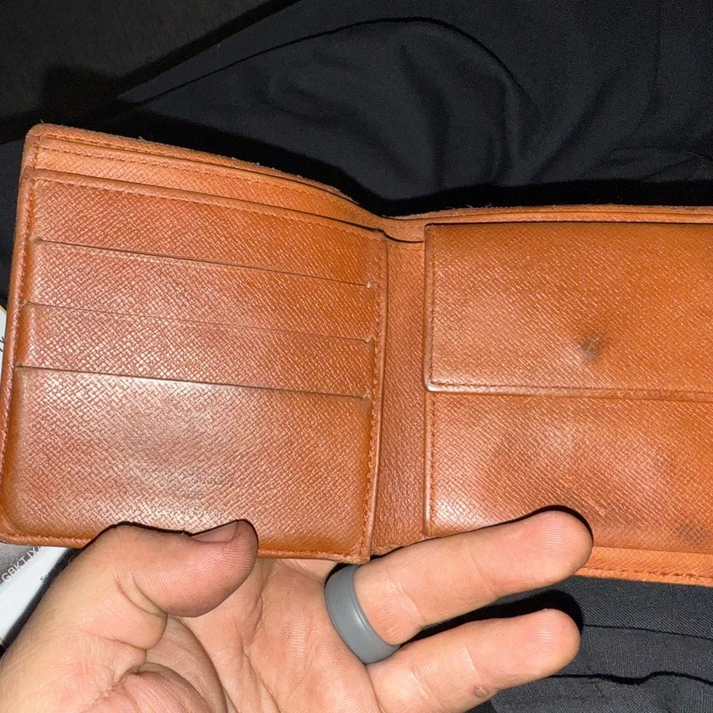 Louis Vuitton Orange Leather Wallet